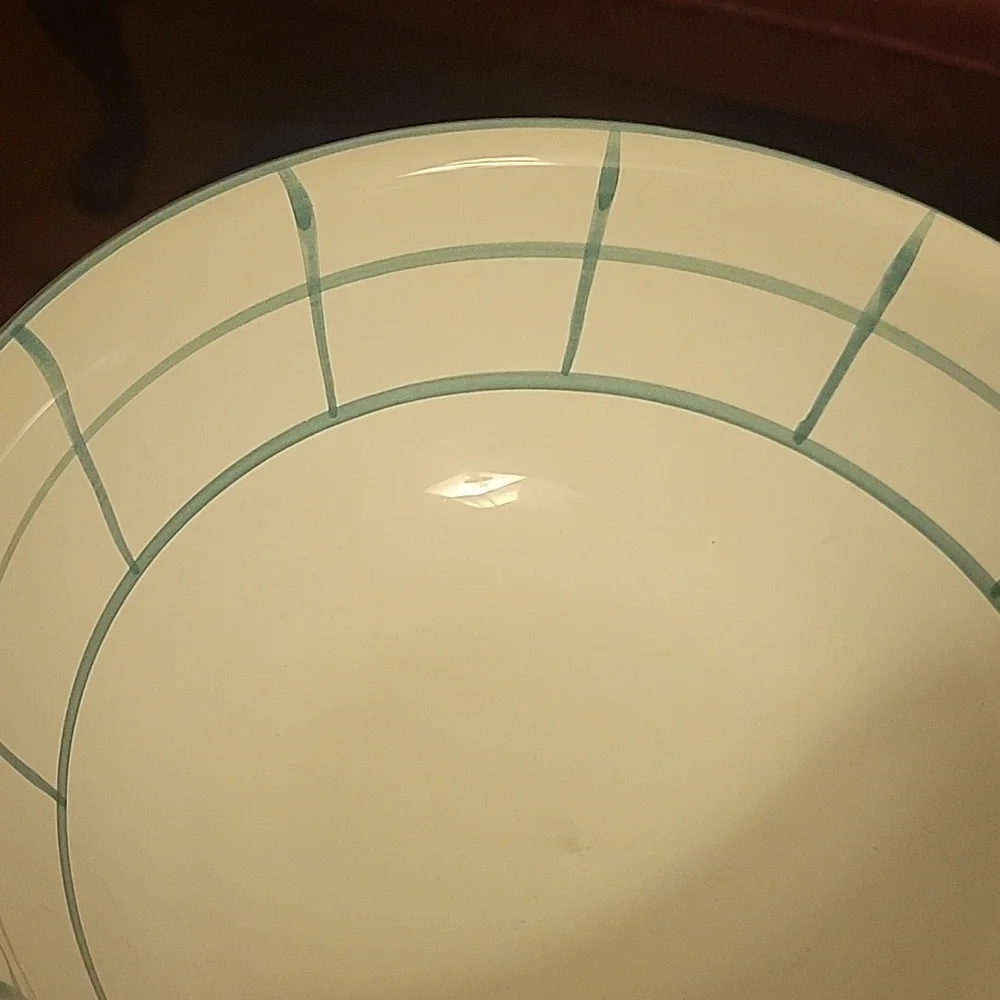 Vintage Certified International Green Lattice‎ & Fruit Pattern Ceramic Farmhouse